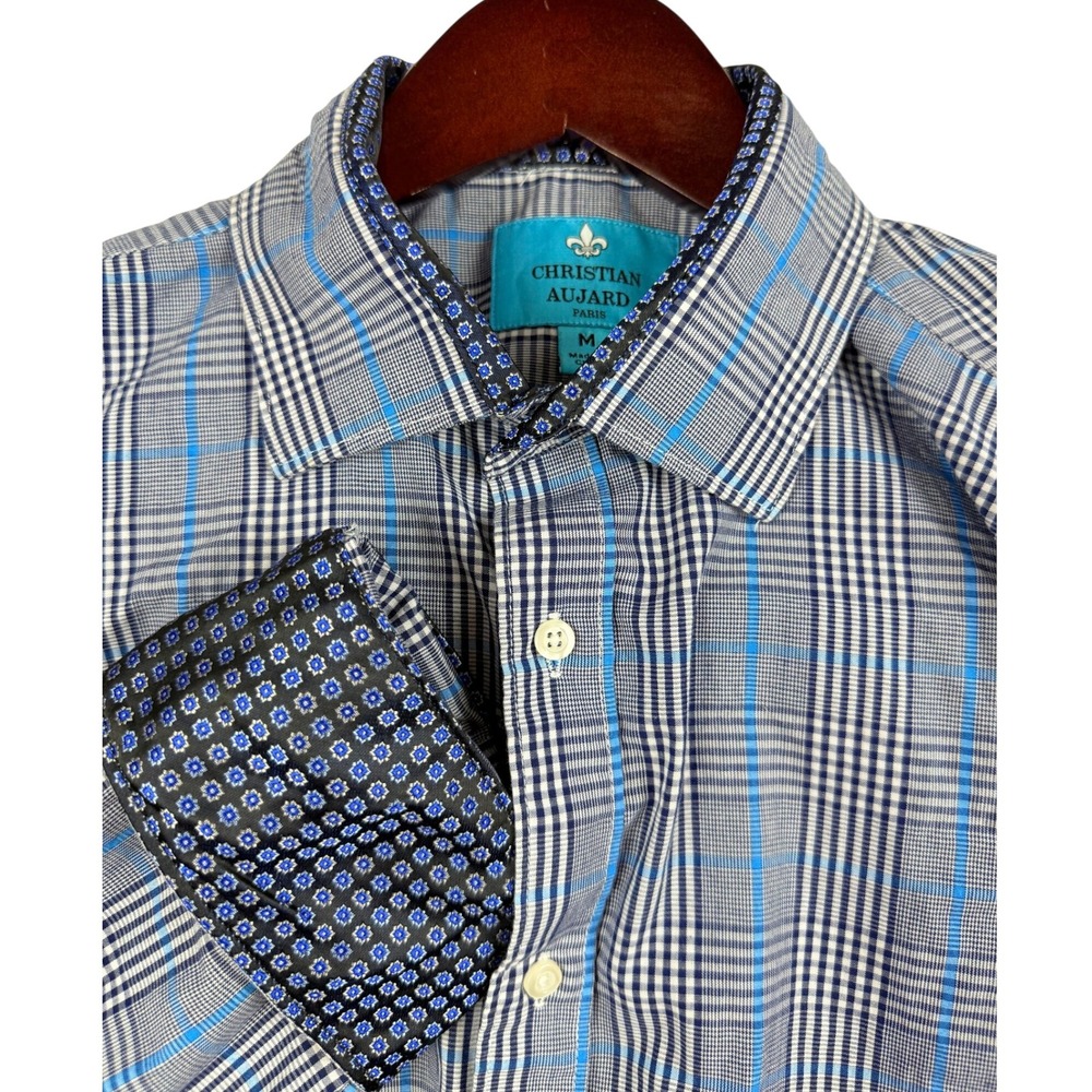 Christian Audigier Paris Mens Long Sleeve‎ Plaid Button Down Shirt Size M